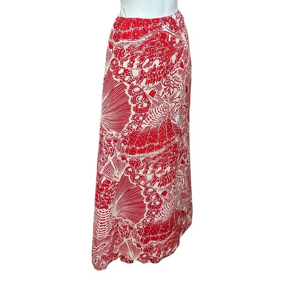 Vintage Kahala Hawaii Tropical Wrap Maxi Skirt One Size Adjustable Cotton Long - Picture 4 of 6